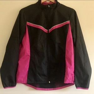 PINK BLACK SILVER ATHLETIC ZIP UP JACKET